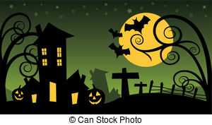 Halloween landscape Illustrations and Clip Art