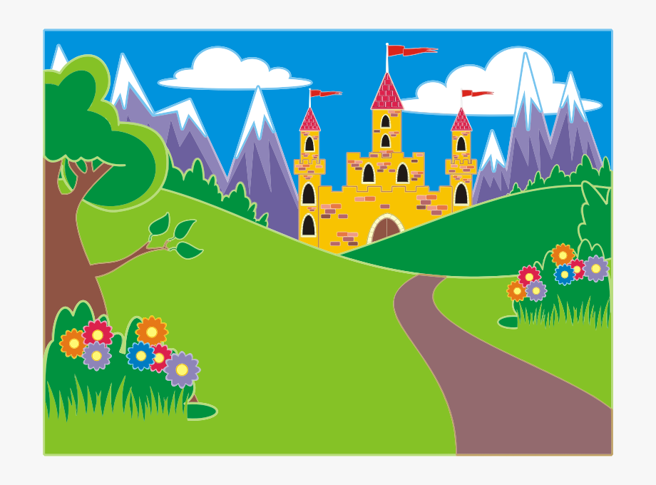 Fairytale Unicorn Landscape Clipart Icon Png