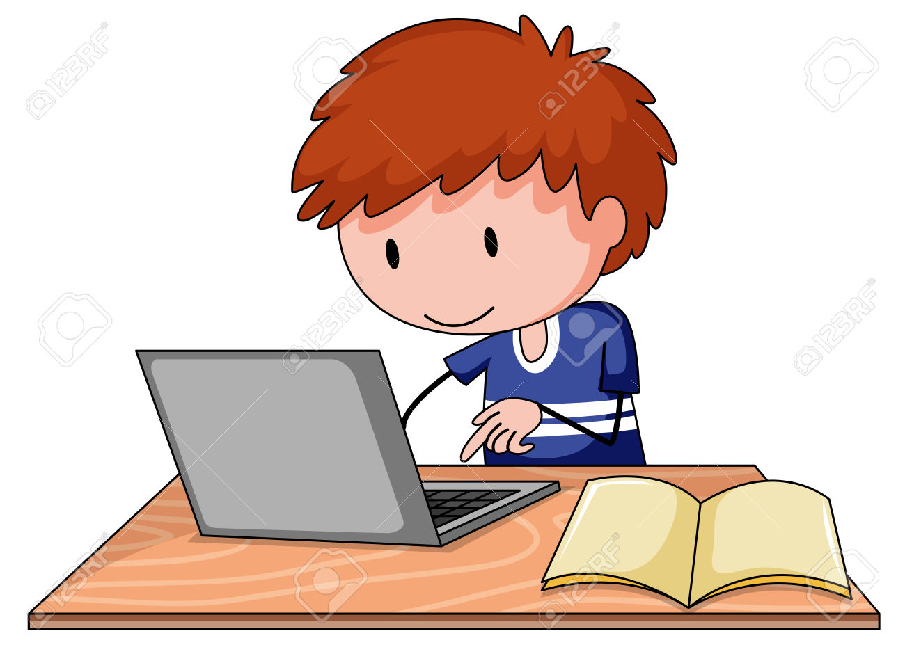 Kid On Computer Clipart