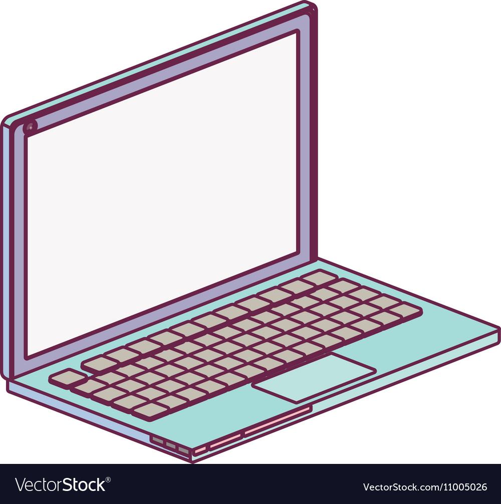 Tech laptop screen with keyboard minimalist vector image