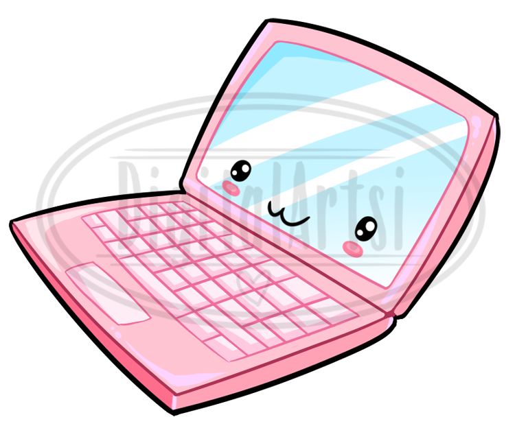 Kawaii Laptop Clipart