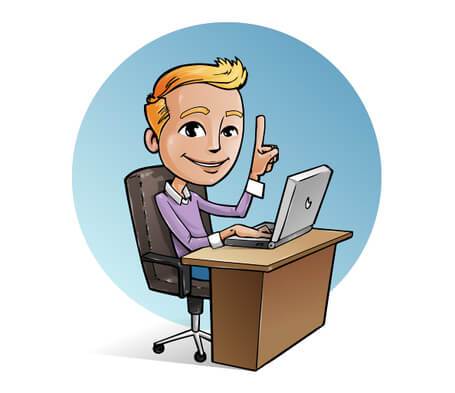 Student on laptop clipart