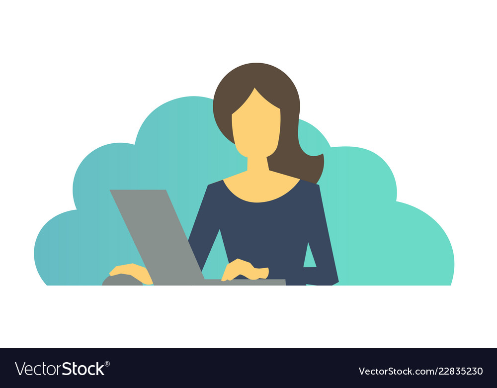 Business woman with laptop in office woman at