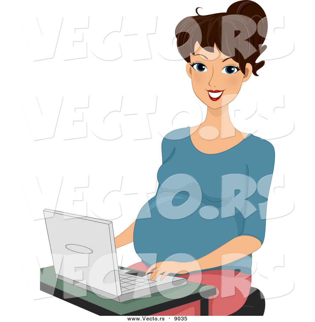 laptop clipart woman