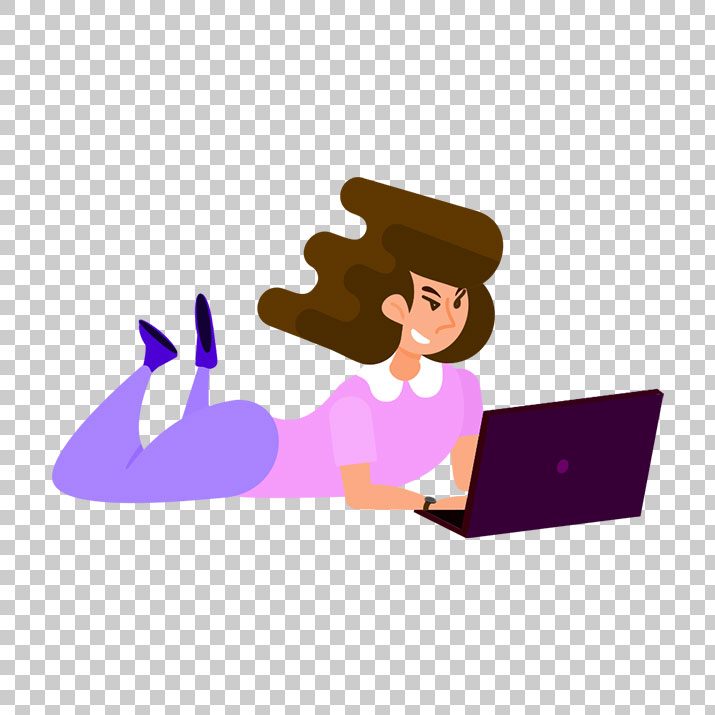 Women Working on Laptop Clipart PNG Image Free Download