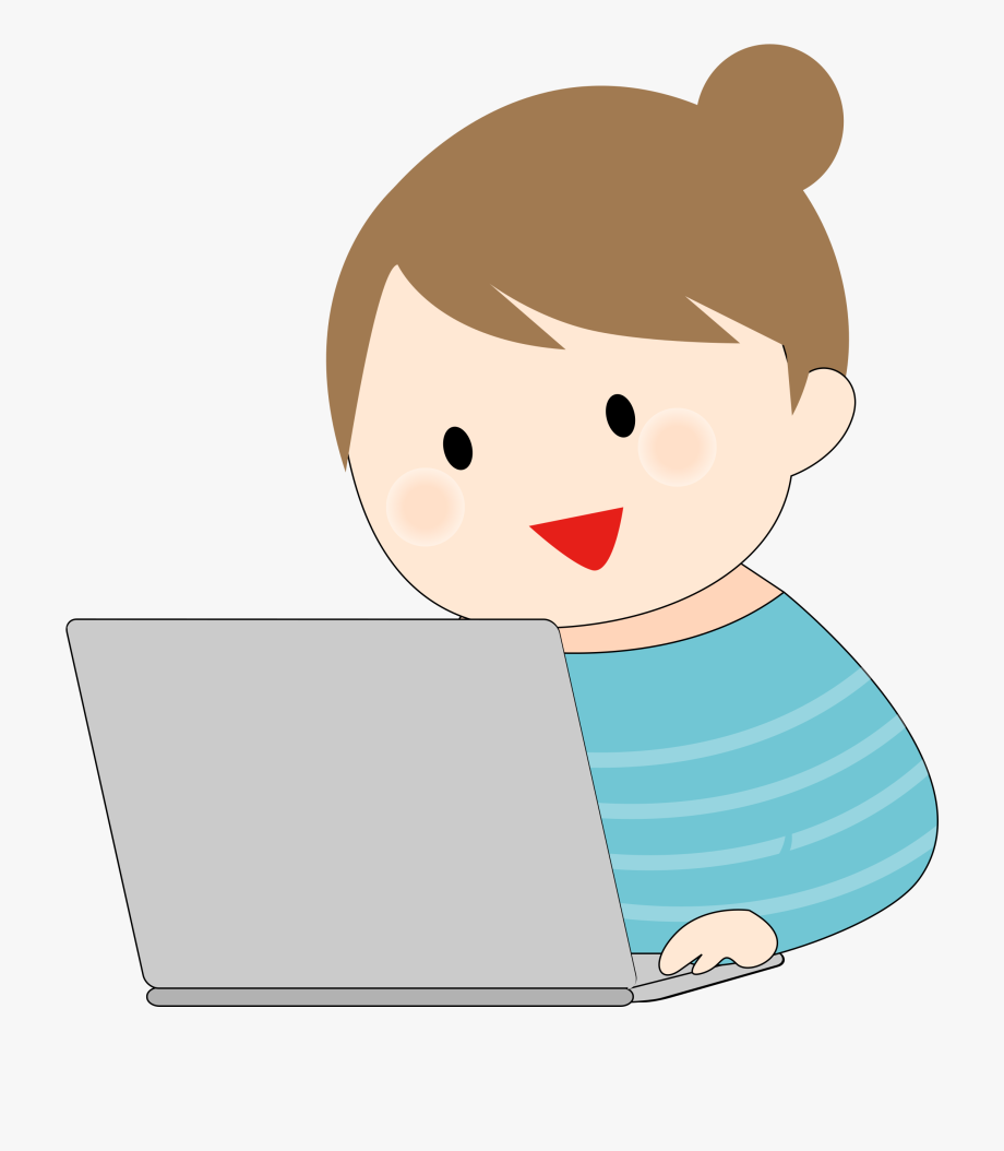 Woman Working With A Big Image Png