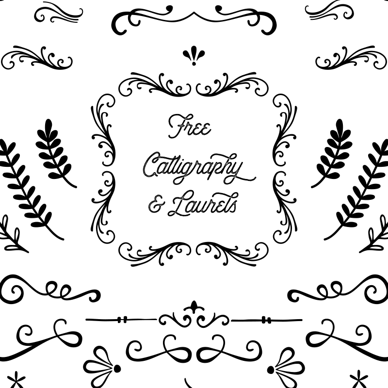 Free Laurels and Calligraphy Shapes