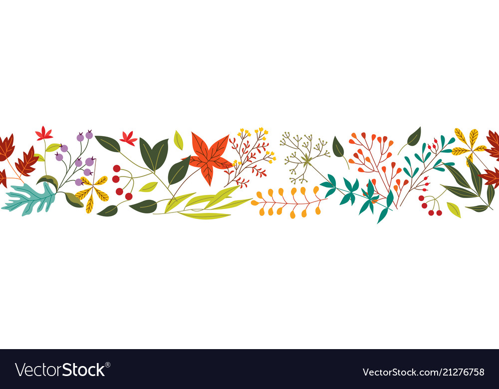 Autumn horizontal banner with fall colorful leaves