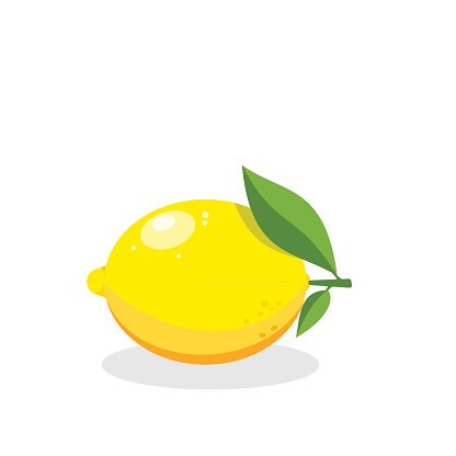 Simple vector of lemon with leafs