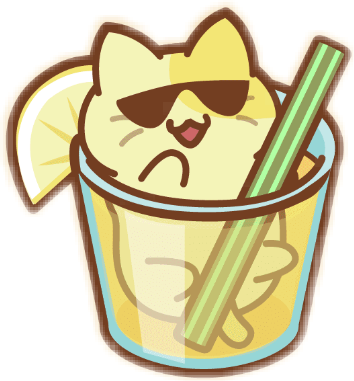Lemonade drink cat.