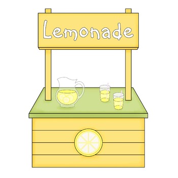 Lemonade Stand Digital Paper Backgrounds and Clip Art