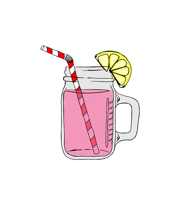 Strawberry lemonade clipart.