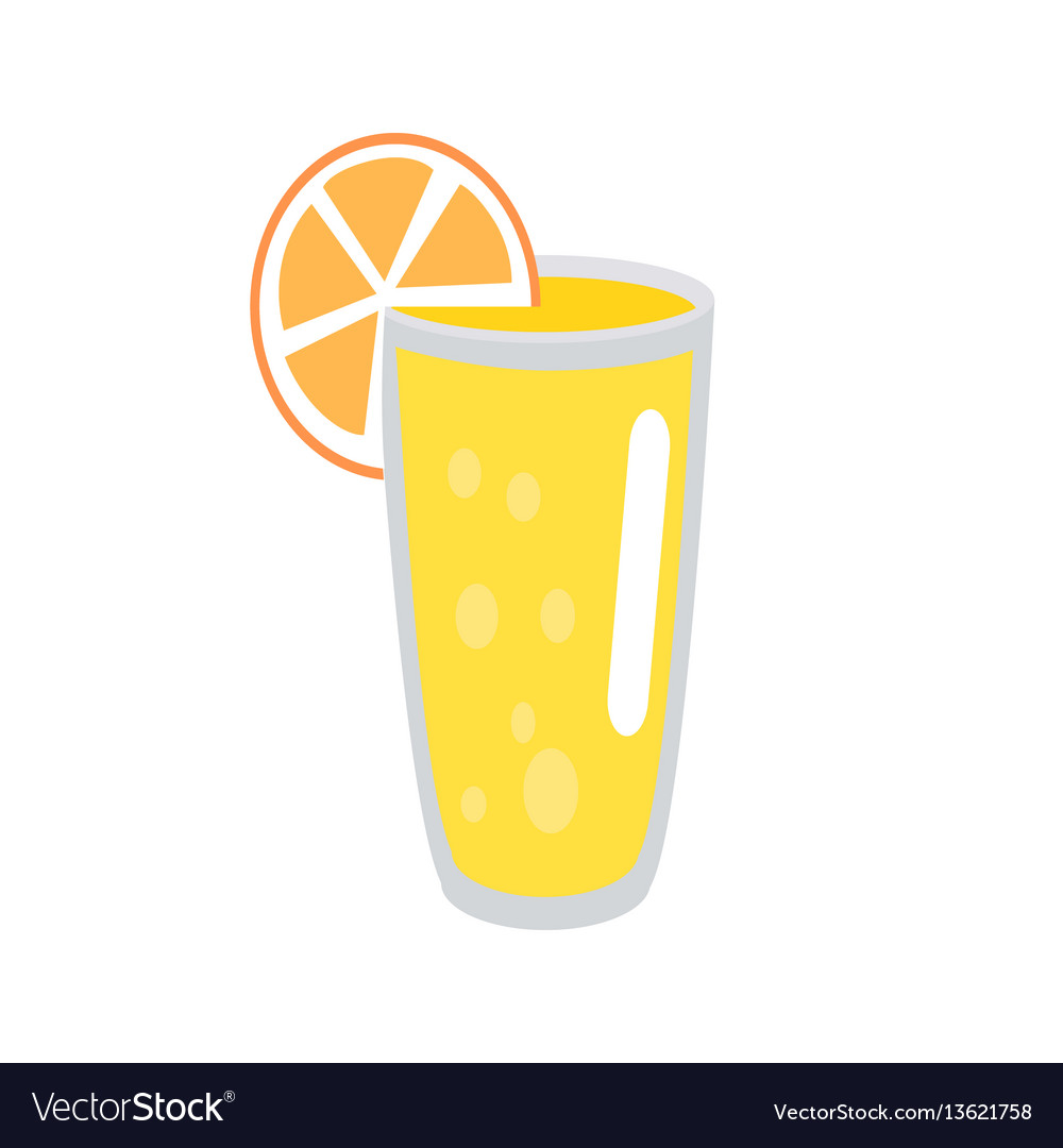 Lemonade with orange slice in glass