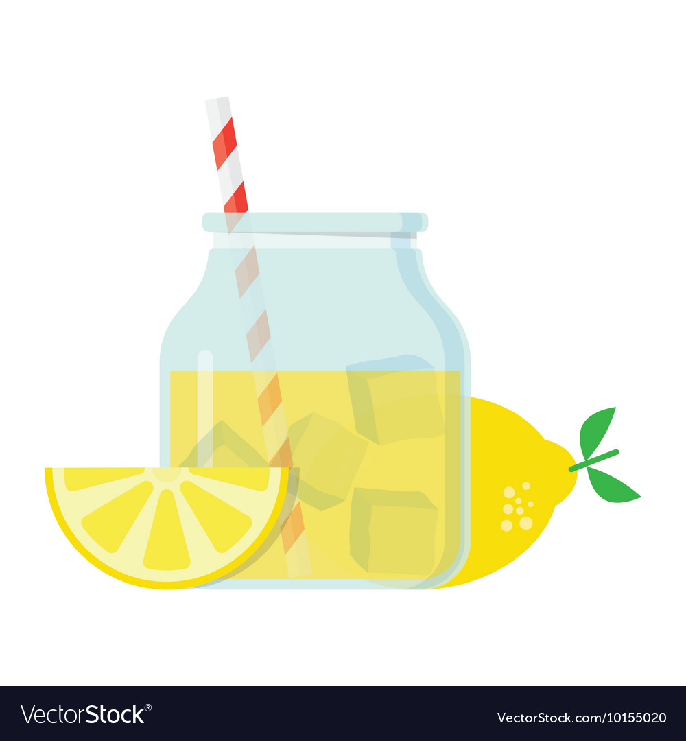 Glass jar with lemonade
