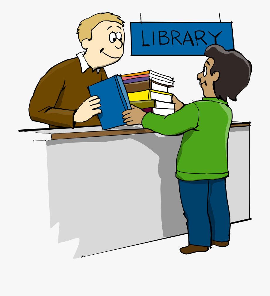 Library clipart librarian.