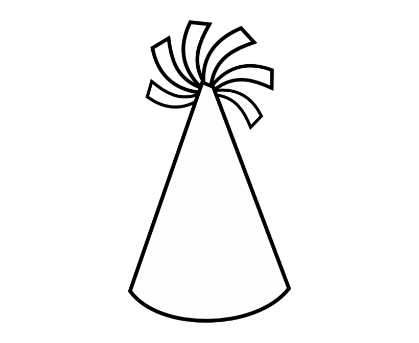 Party Hat Black And White Library Clipart Birthday Png