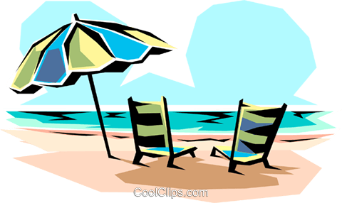 Beach chairs Royalty Free Vector Clip Art illustration