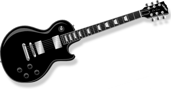 Black Guitar clip art Free vector in Open office drawing svg