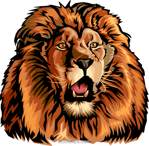 Roaring lion Royalty Free Vector Clip Art illustration