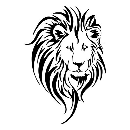 Lion head tattoo.