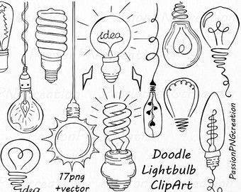 lightbulb clipart hand drawn