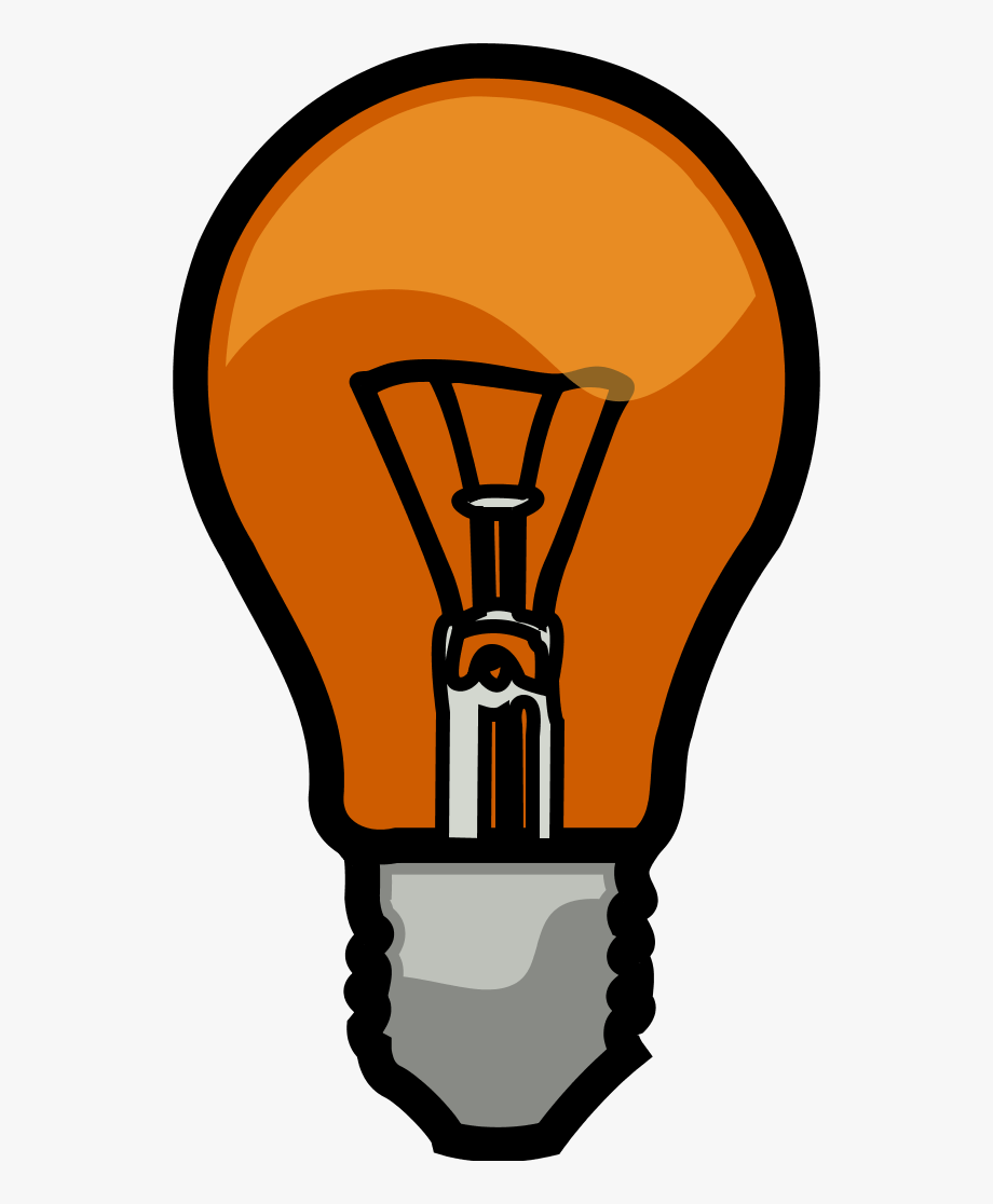 Orange light bulb.