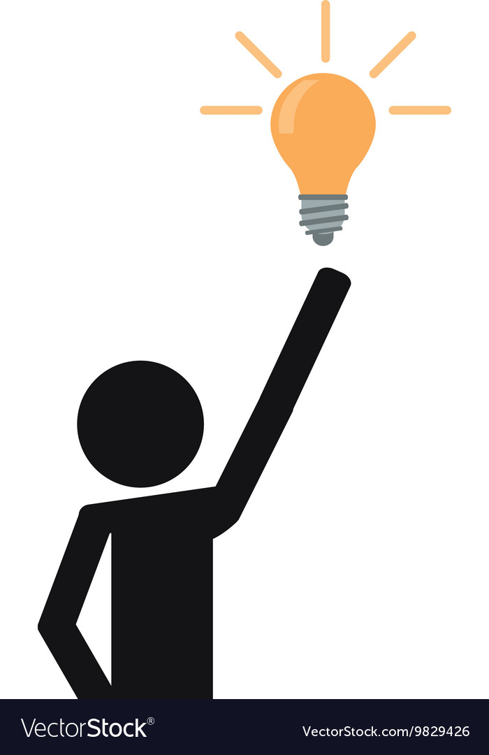 Person pictogram with lightbulb icon