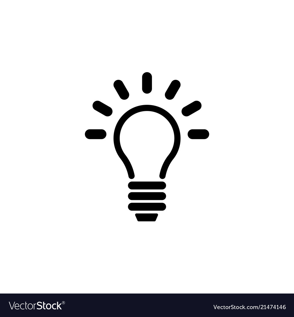 Lamp light bulb idea flat icon