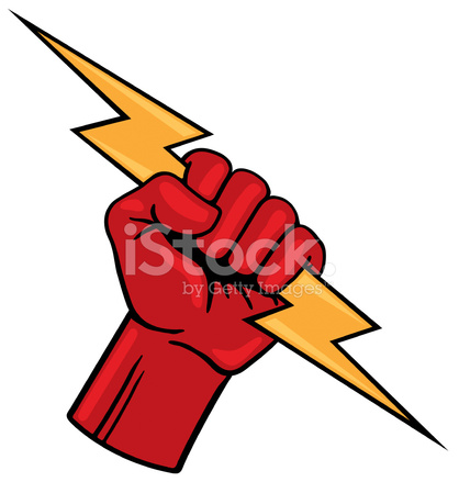 Fist With Lightning Bolt Stock Vector