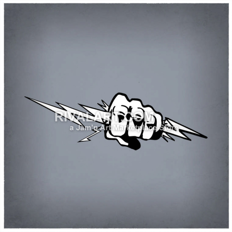 Titans Hand Holding A Lightning Bolt Graphic
