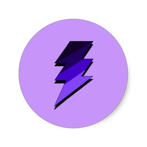 Purple Lightning Thunder Bolt Classic Round Sticker