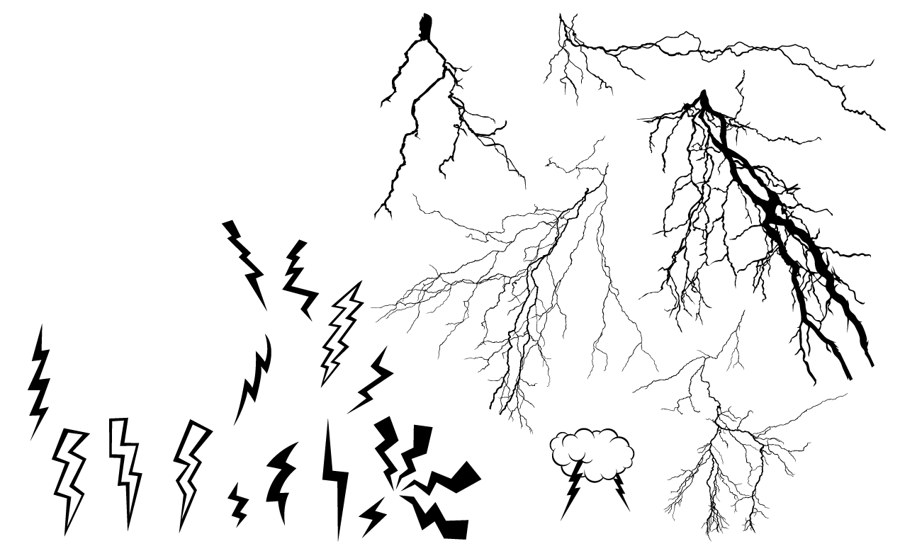 Lightning Bolt Vector Pack for Adobe Illustrator