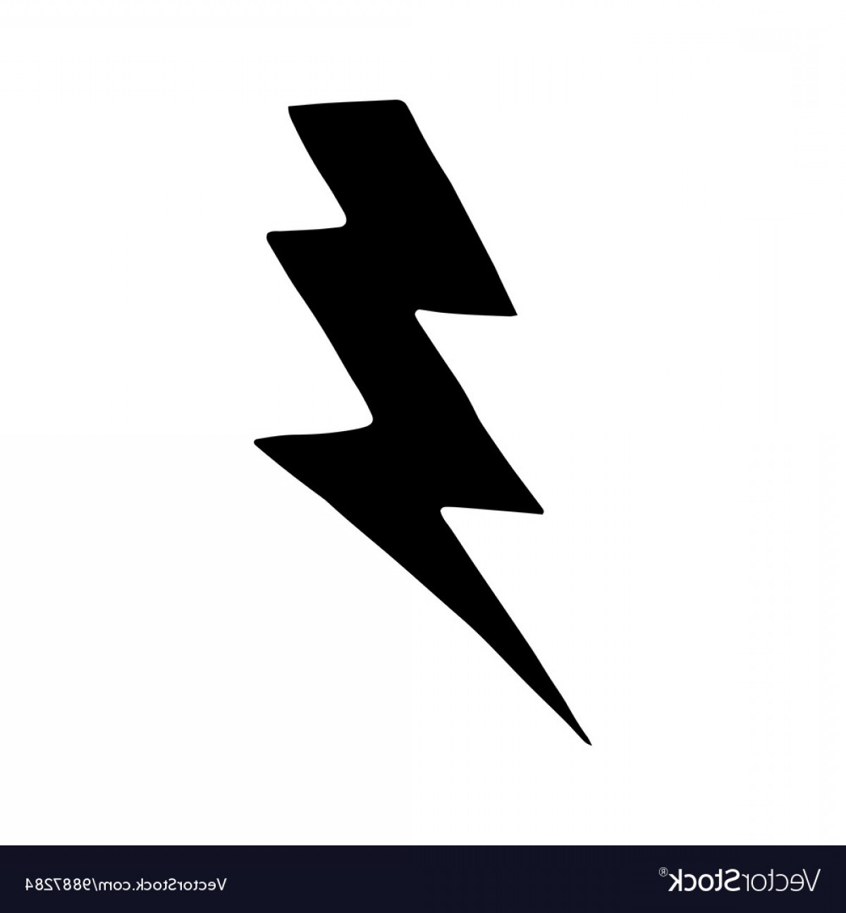 Simple Hand Drawn Doodle Of A Lightning Bolt Vector