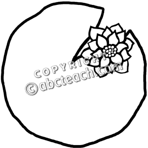 Lily Pad Clipart Black And White