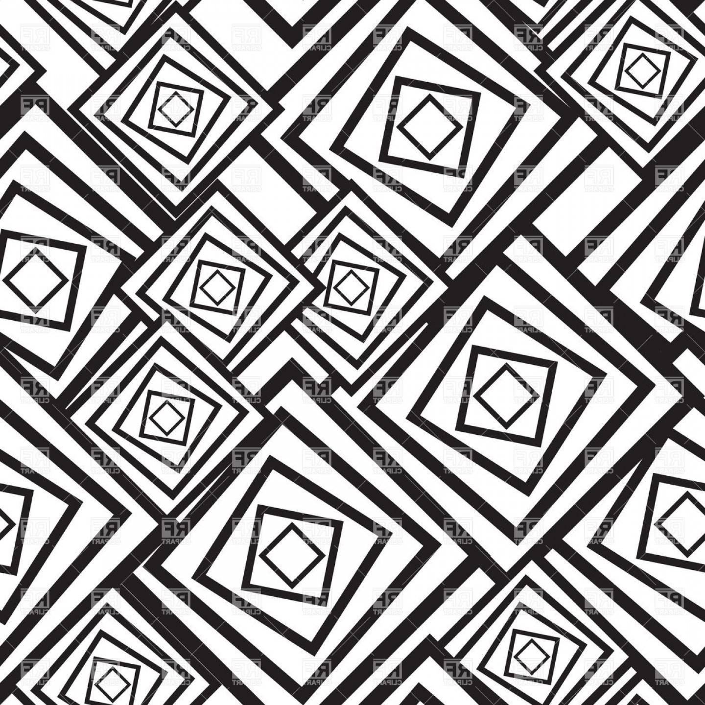 Black And White Abstract Pattern With Squares Vector Clipart