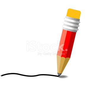 Pencil with writing stroke line Clipart Image