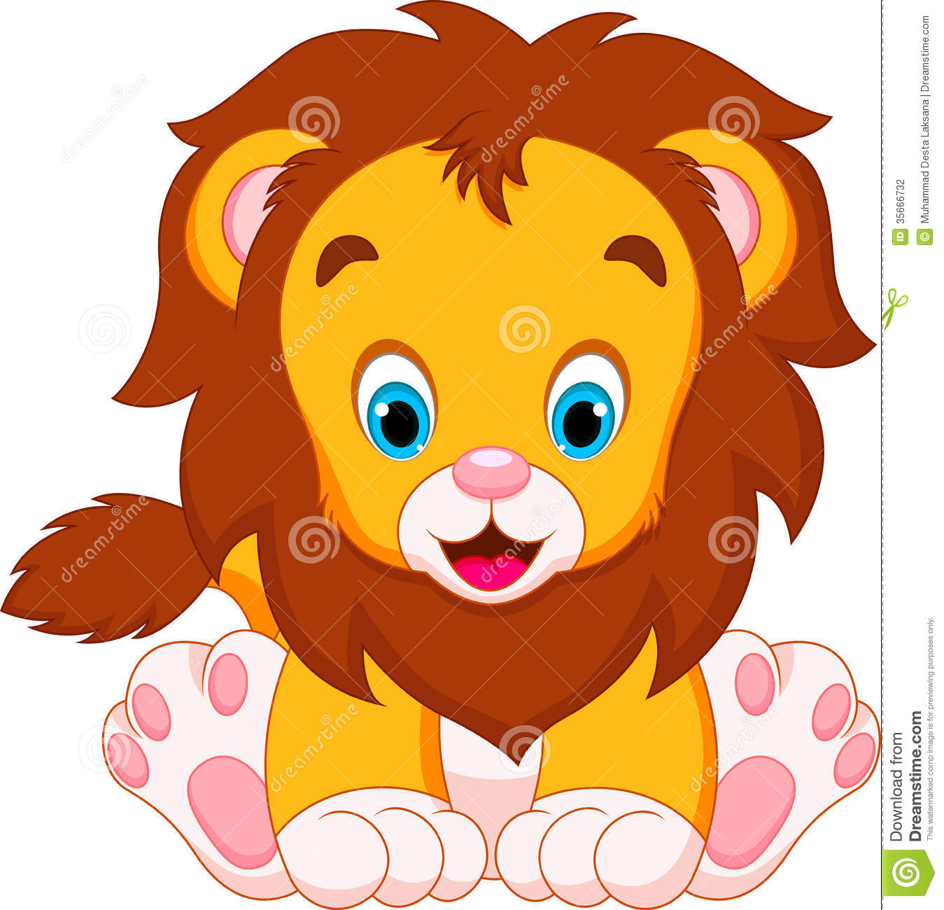 Baby lion clipart.