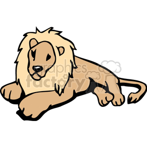 Resting male lion.