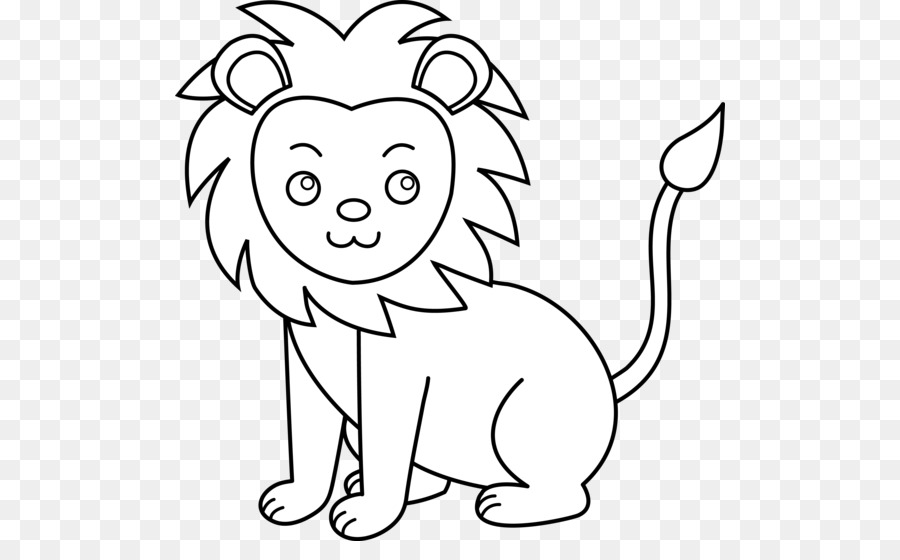 Black and white lion clipart