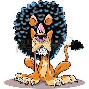 Cartoon angry lion.
