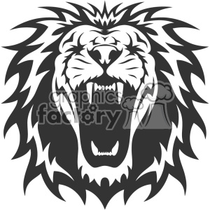 Lion head roaring vector design clipart