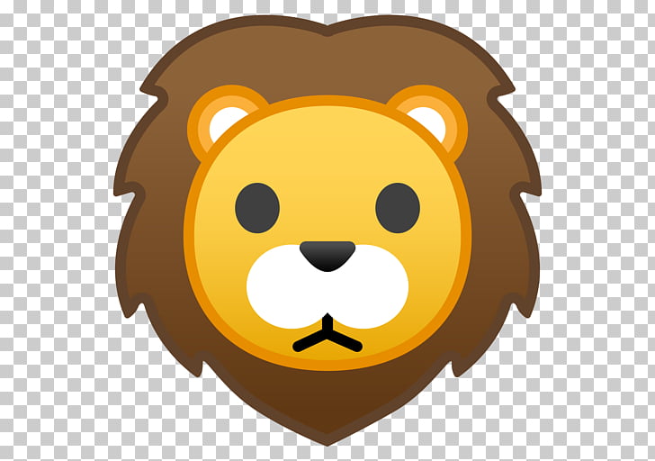 Emoji Lion , lion face, brown lion illustration PNG clipart