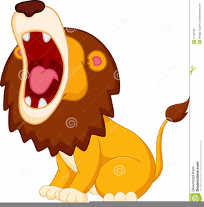 Cartoon roaring lion.