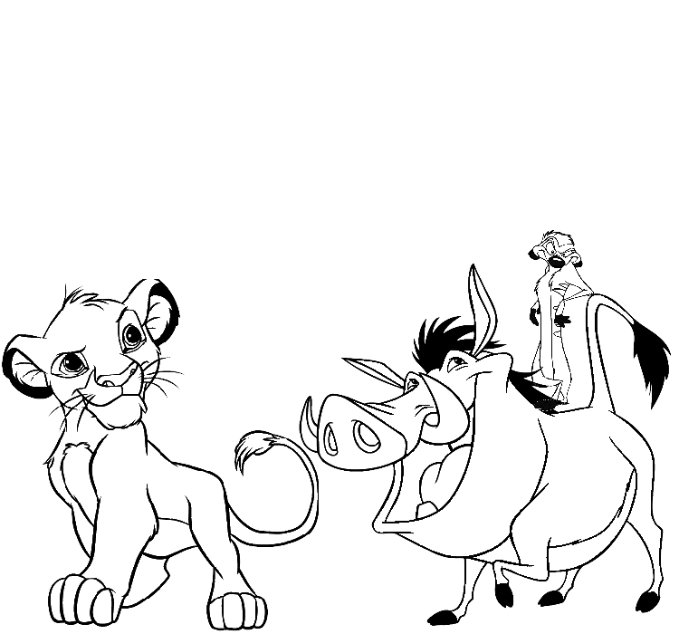Lion king clipart black and white