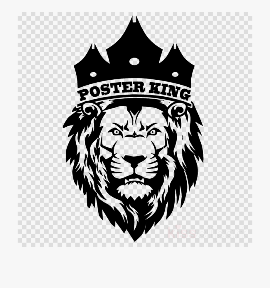 Lion Black And White Clipart Crown