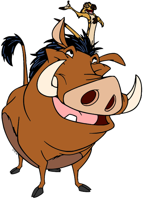 Clip art of Timon and Pumbaa from The Lion King