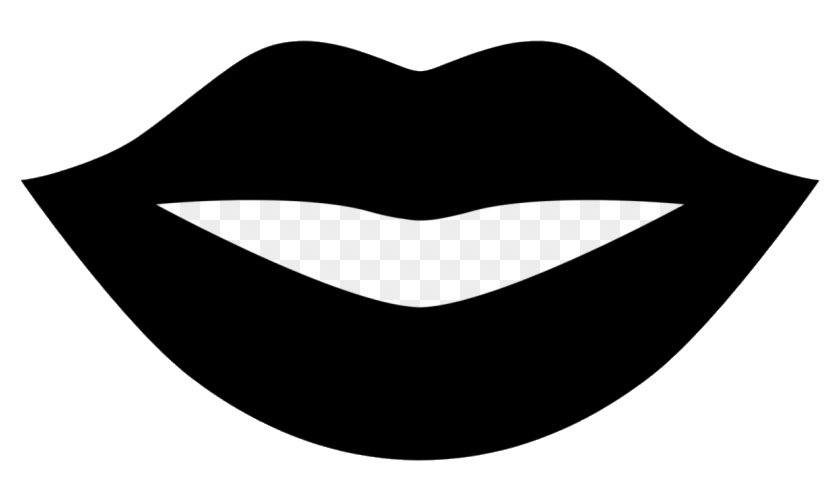 Mouth Lips Clipart Black And White Emoji Free Transparent