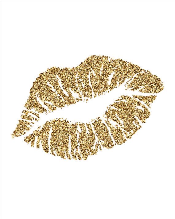 lips clipart gold