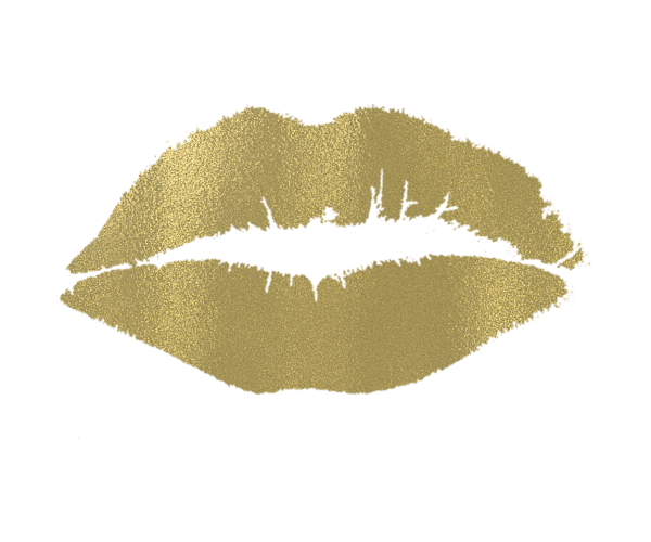 Gold lips clipart.