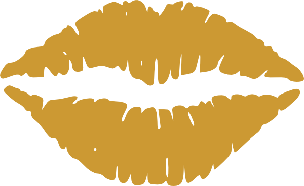 Gold lips clipart.